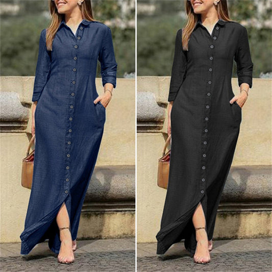 Effortless Denim Maxi Dress - Evolvgaia®