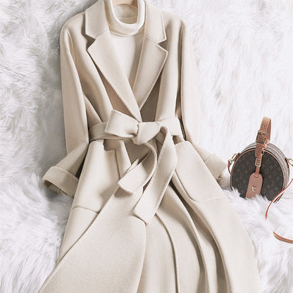 Creamy White Slim Wool Coat - Evolvgaia®