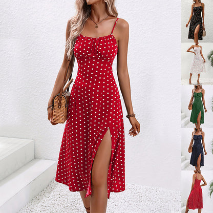 Chic Polka Dot Suspender Dress - Evolvgaia®