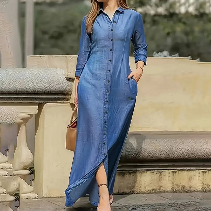 Effortless Denim Maxi Dress - Evolvgaia®