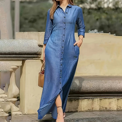 Effortless Denim Maxi Dress - Evolvgaia®