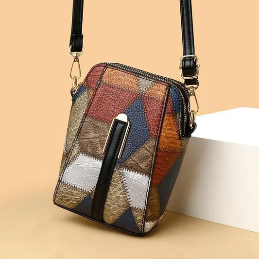 Soft Leather Shoulder Bag with Artisan Stitching - Evolvgaia®