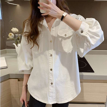 Luxury Women's Spring Blouse with Pockets - Evolvgaia®