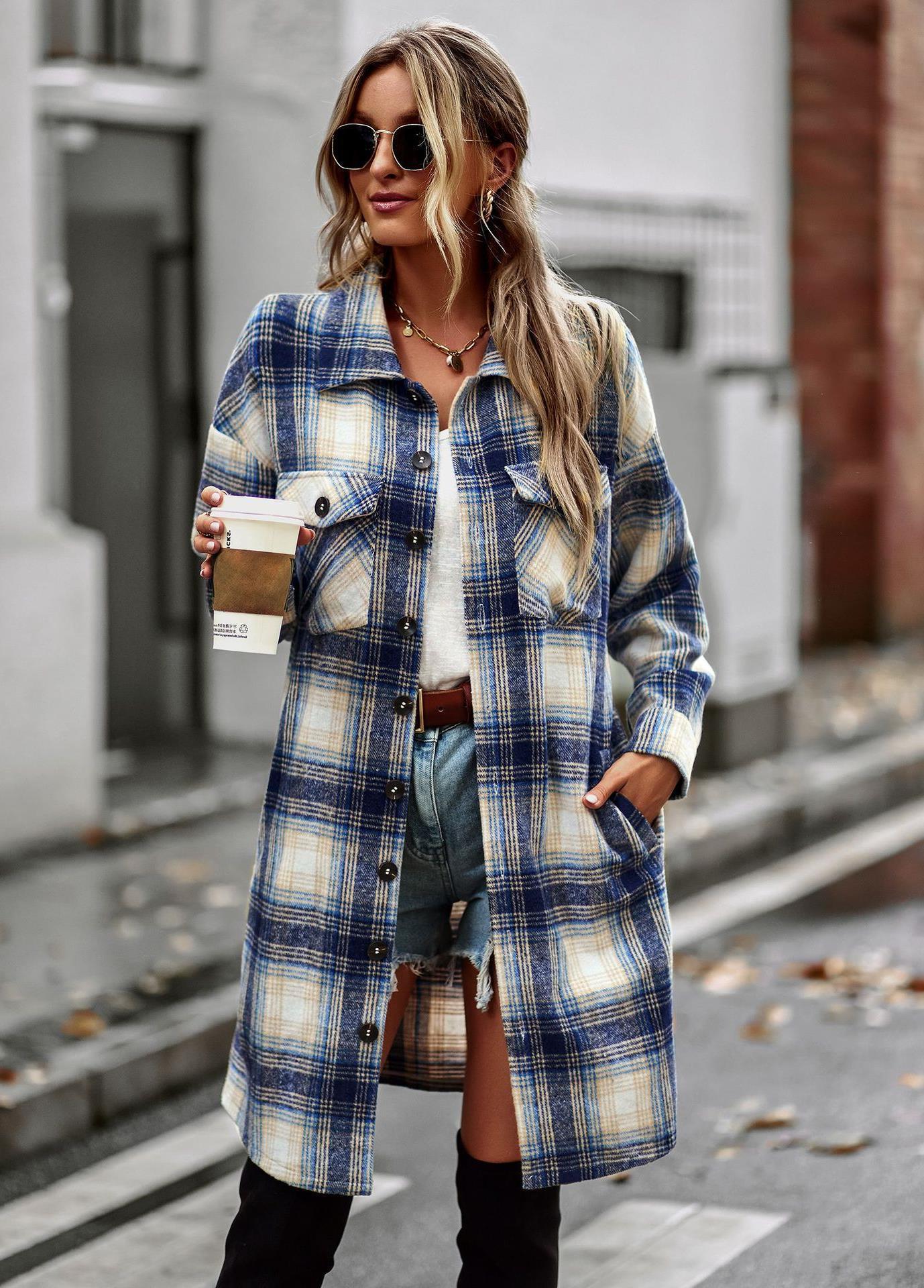 Elegant Long Plaid Cardigan - Evolvgaia®