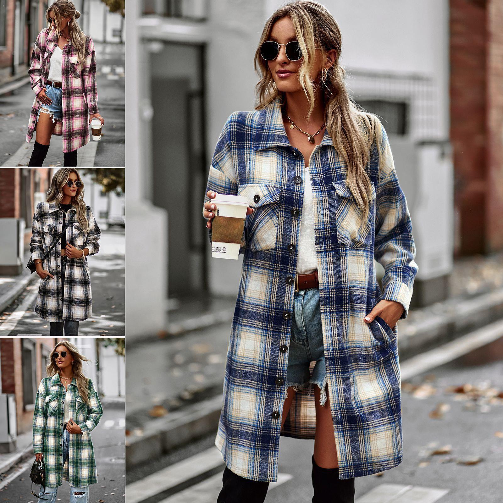 Elegant Long Plaid Cardigan - Evolvgaia®