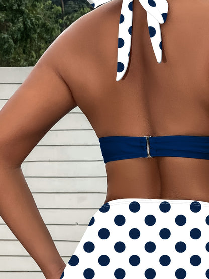 Navy Polka Dot V Triangle Bikini - Evolvgaia®