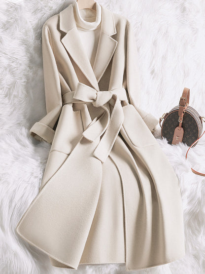 Creamy White Slim Wool Coat - Evolvgaia®